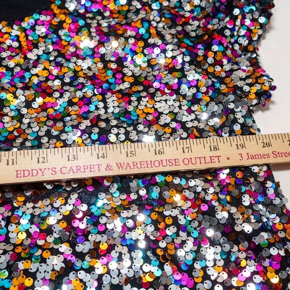 Inc International Concepts multi colored sequin top M womens party club NYE glam - Picture 4 of 5